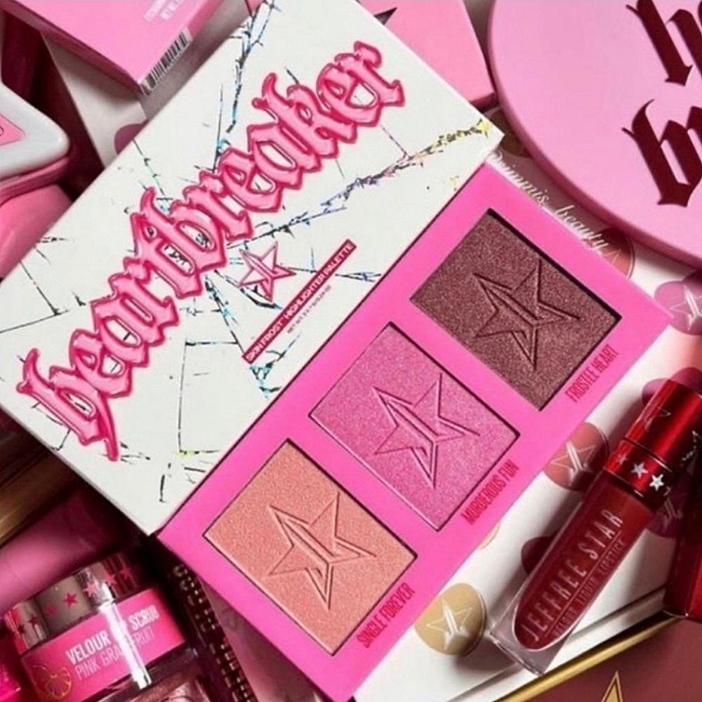 JEFFREE STAR COSMETICS "Heartbreaker" Skin Frost Highlighter Palette, NEW.